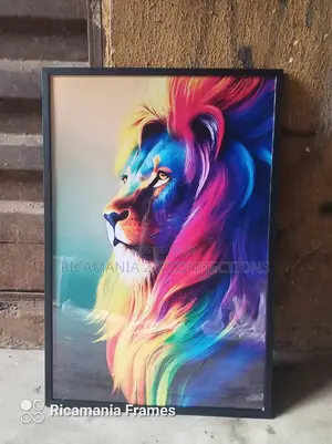 2by3 Feet Abstract Multiple Colors Lion King Face
