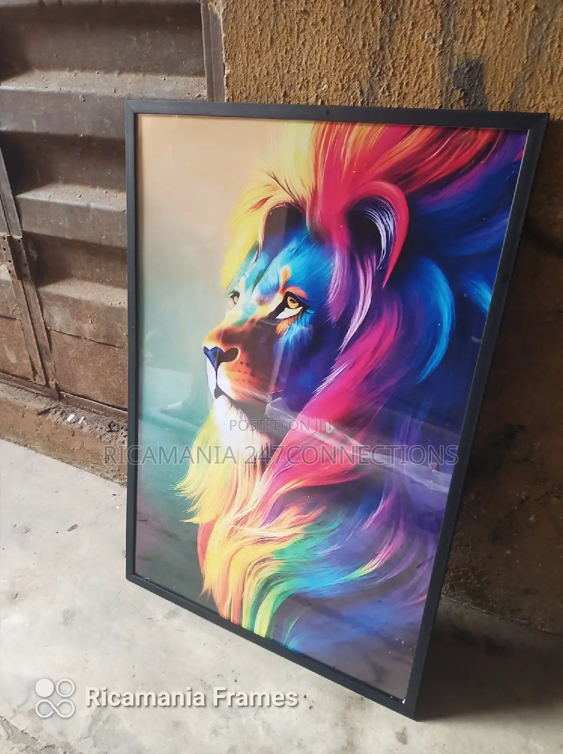 2by3 Feet Abstract Multiple Colors Lion King Face