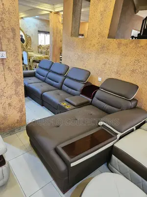 Italian Quality Leather L Shape Sofa With Music