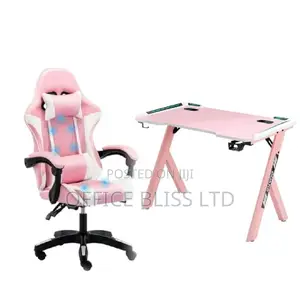 Pink Gaming Chair RGB Led Gaming Desk