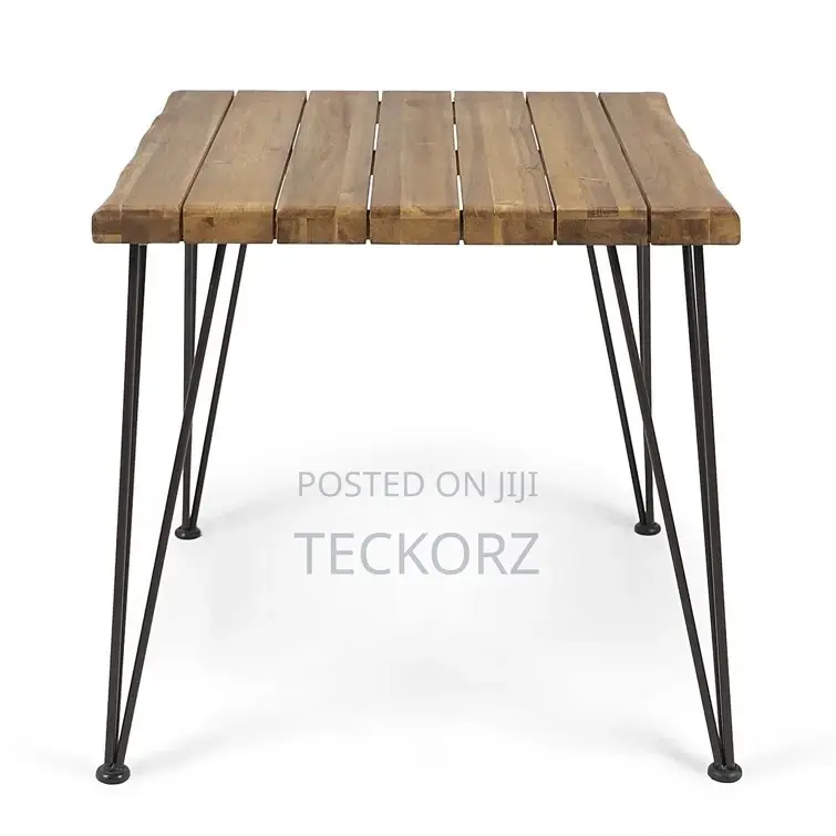 Outdoor Cocktail Table With Solid Wooden Top