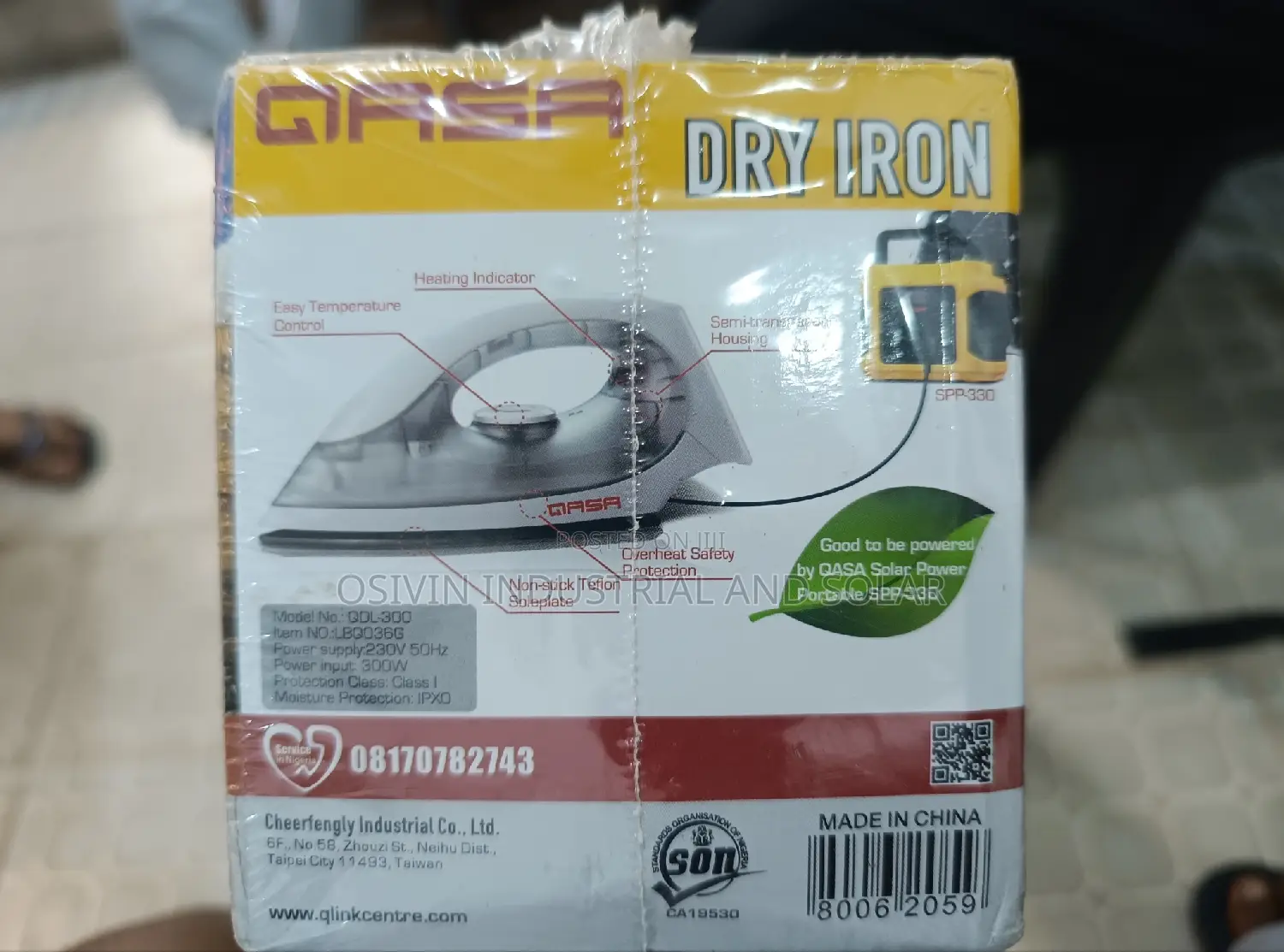 Qasa Low Voltage Solar Electric Pressing Iron