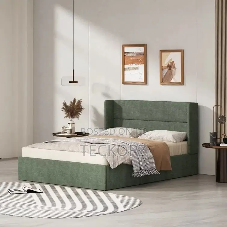 Upholstered Wing Back Bed Frame