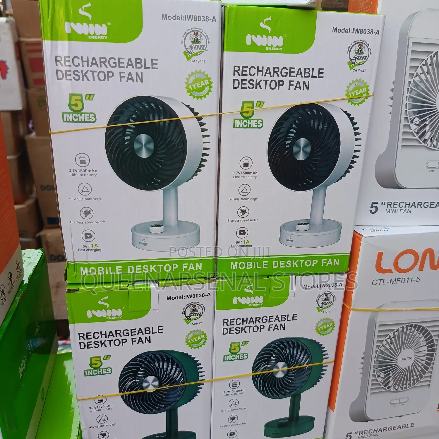 5" Rechargeable Fan