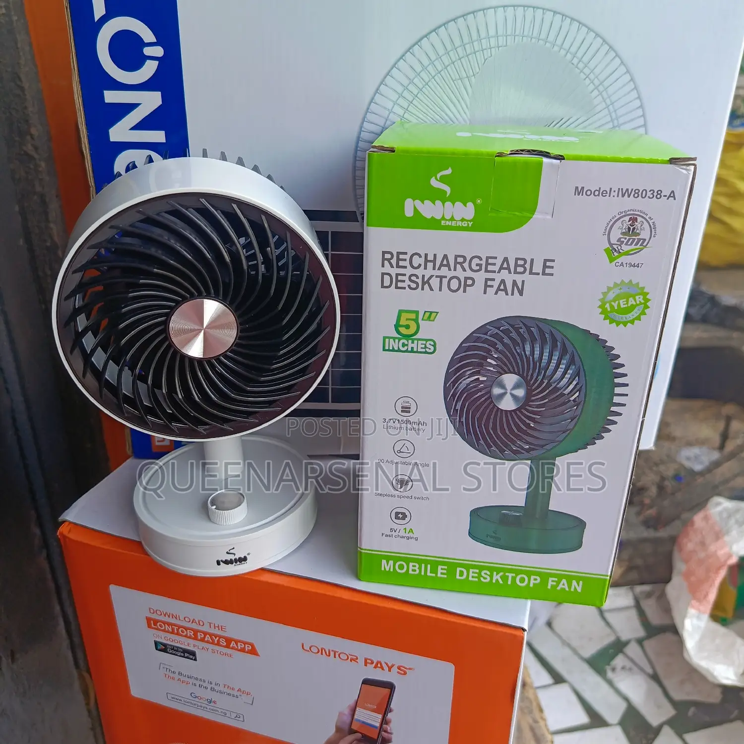 5" Rechargeable Fan