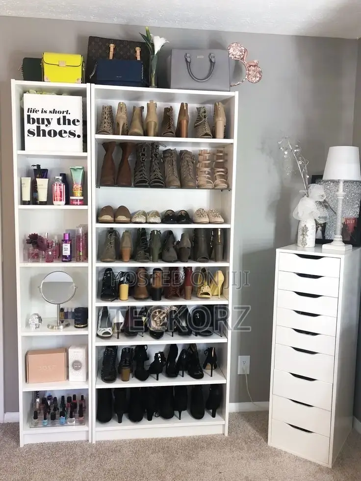 Cosmetic Shelve Shoe Rack With Drawer Cabinet