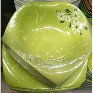 Big 12 Pieces Unbreakable Ceramic Bowl Flat Slanted Plates
