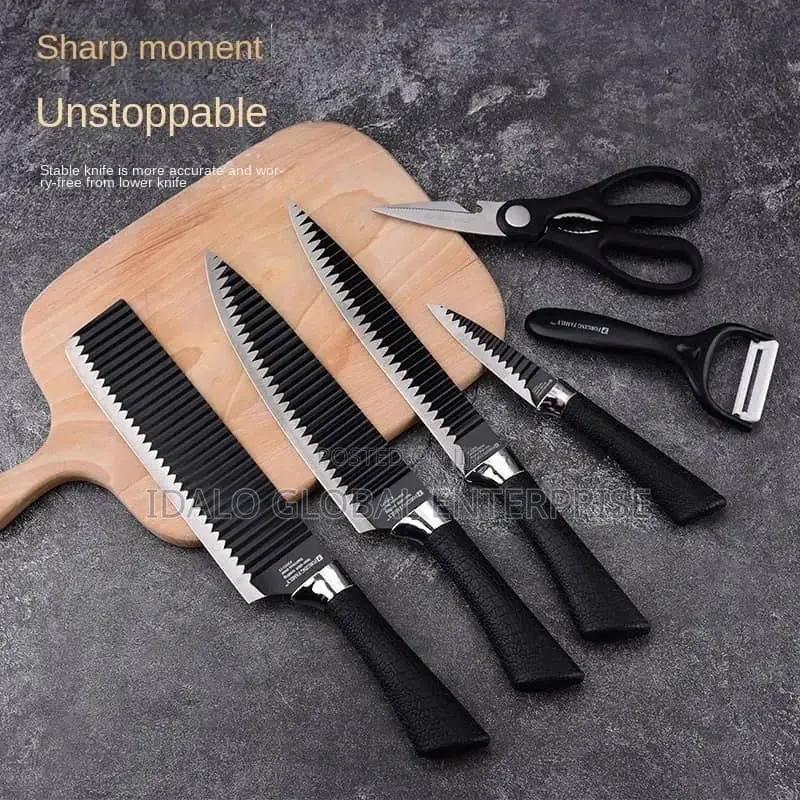 Kitchen Knife Set With Scissors/Peeler (6 in 1)