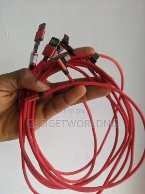 Leather USB Angle 90 Durable Fast Charging Cable