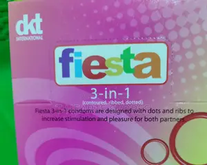 Fiesta 3 in 1 (Contoured, Ribbed, Dotted) Condoms - 3's × 12