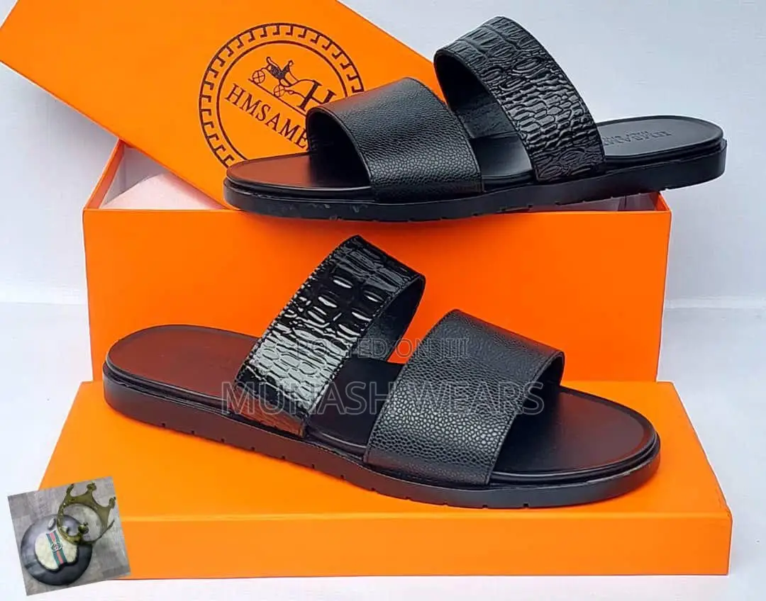 Men Quality Leather Slipers