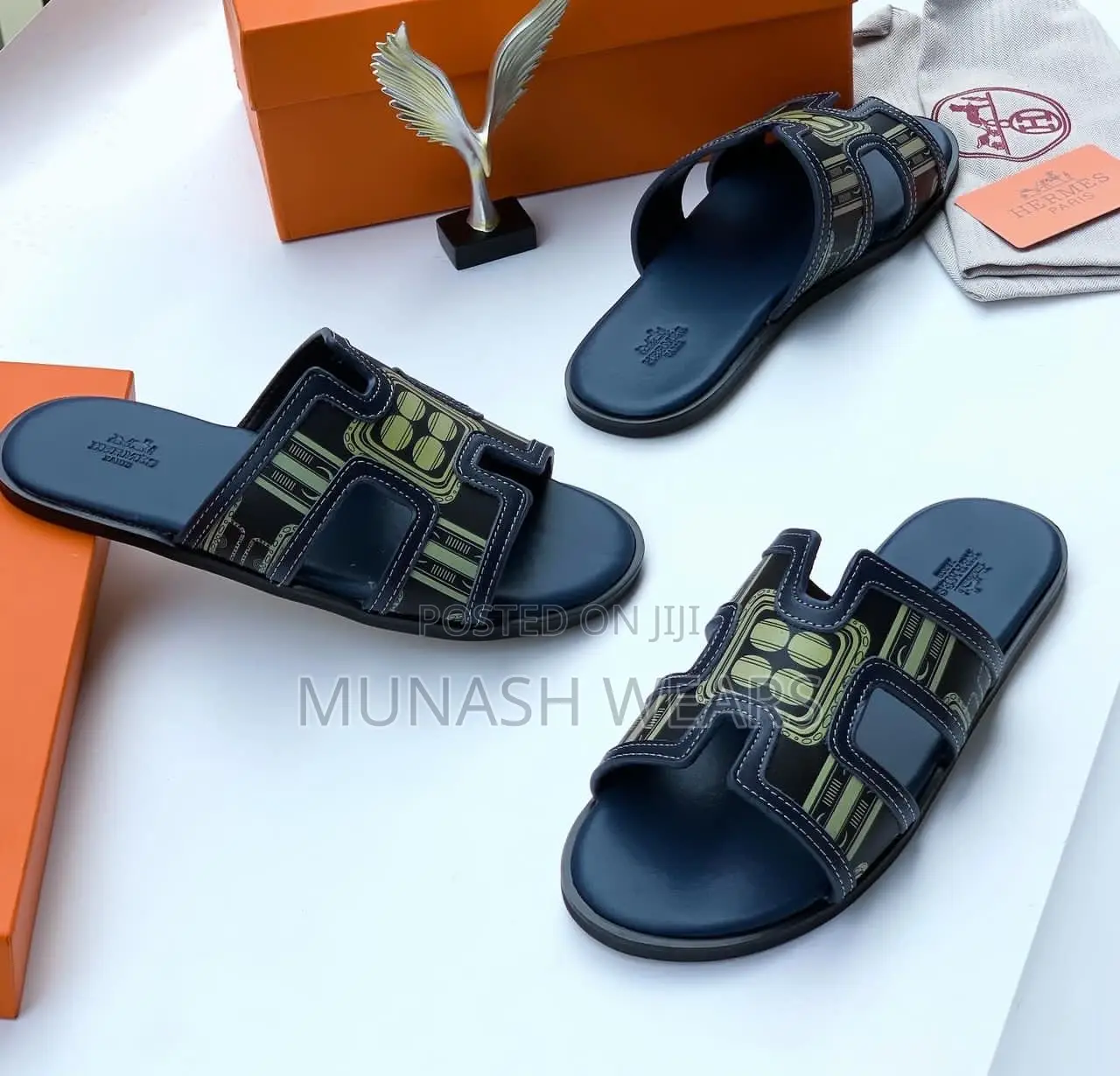 Hermes Leather Slipers