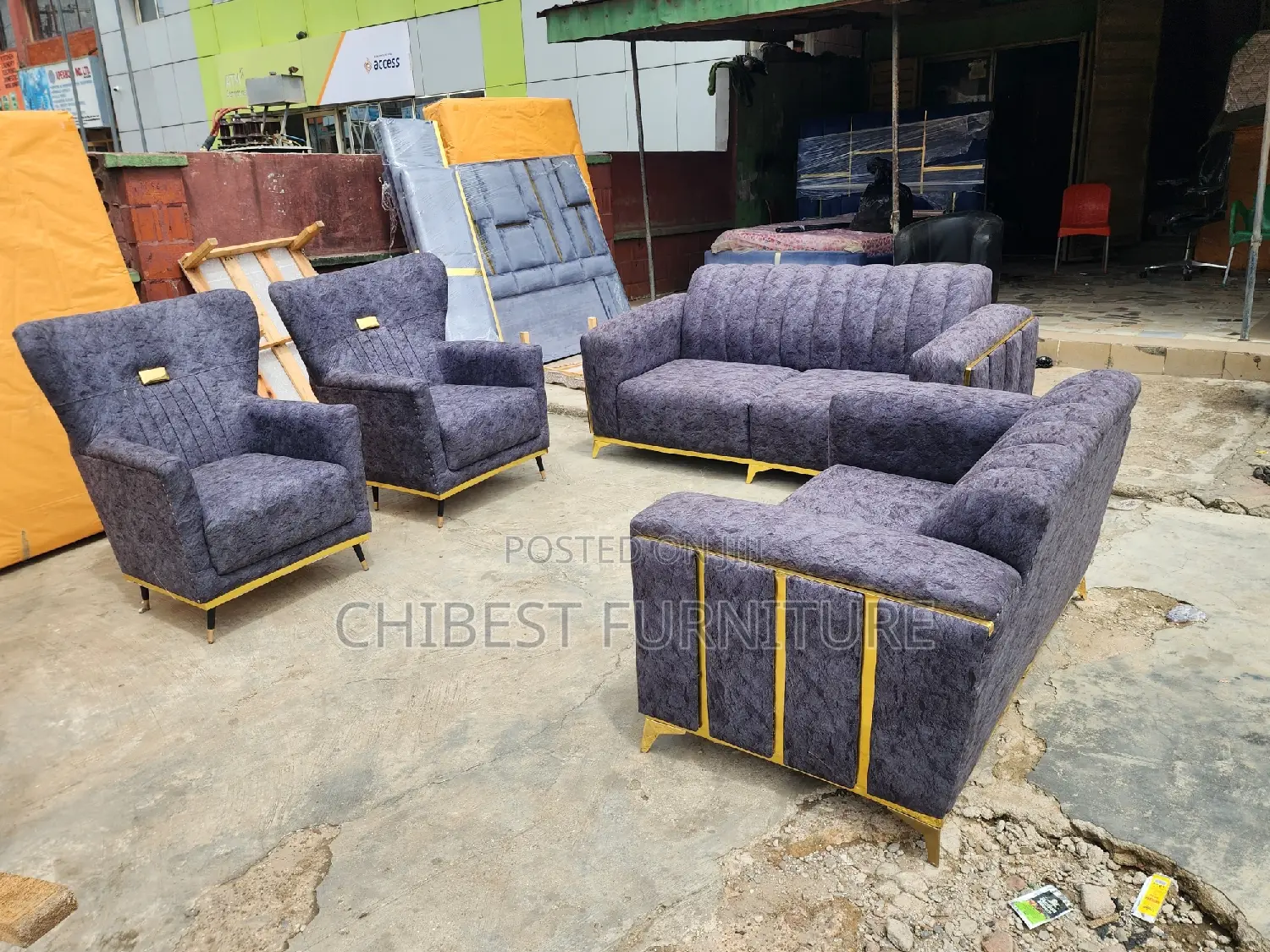 Quality Complete Set of 7 Seaters Upholstery Padded Sofa