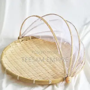 Bamboo Weaving Dustpan With Retractable Mesh Cover
