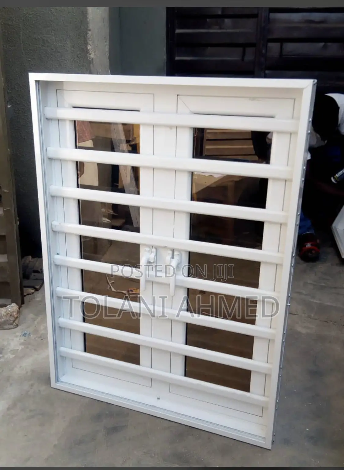 White Casement Window With Burglary Proof and Net