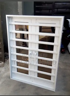 White Casement Window With Burglary Proof and Net