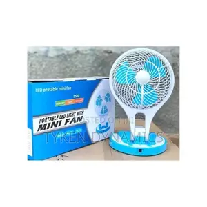 Rechargeable Portable Table Top Mini Fan With Led Light