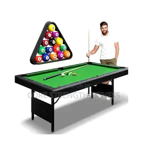 Photo - 6 Feet Snooker Billiard Table With Foldable Iron Legs.