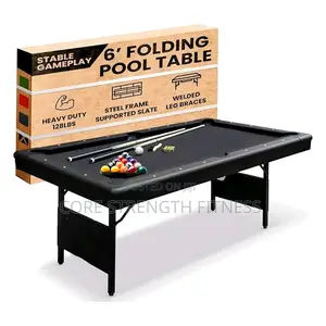 6 Feet Snooker Billiard Table With Foldable Iron Legs.