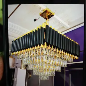 600mm Bk Gold Crystal Chandelier Light