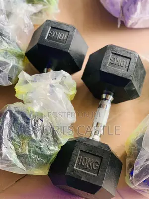 A Pair of 10kg Hexagon Dumbbell