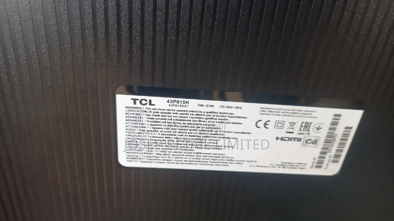 TCL 43inches Smart Resolution Original Ultra Slim Apps