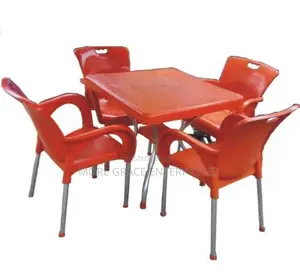 Restaurant Chairs and Table With Metal Legs.