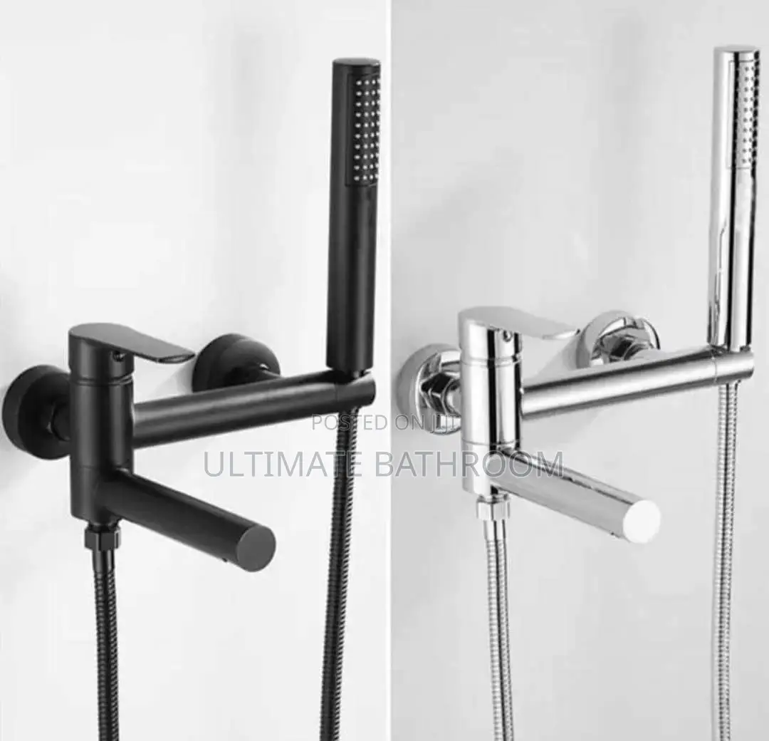 Bath Mixer Tap Black/Chrome