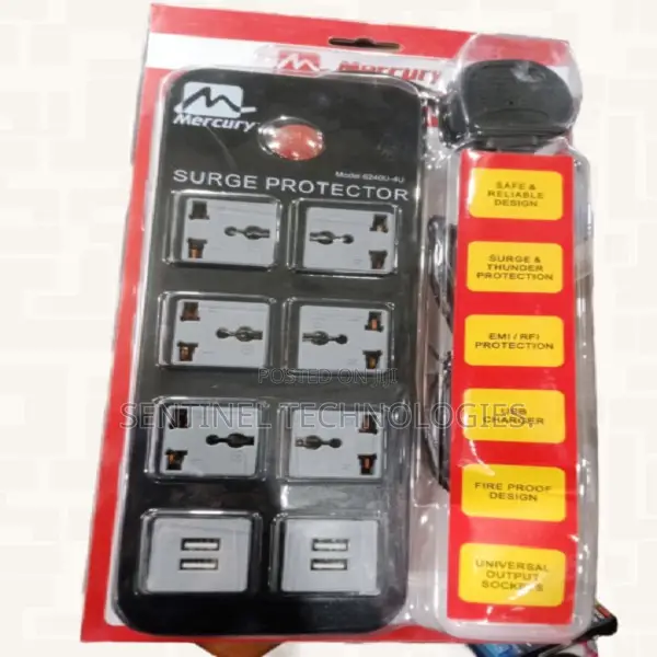 Mercury 10 Way Surge Protector Extension Box in Ikeja Electrical