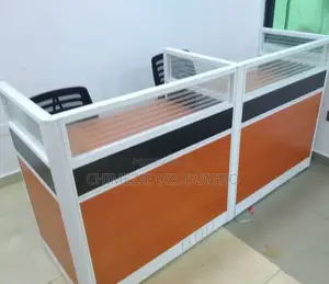 Orange 2:Seater Side by Side Office Workstation Table
