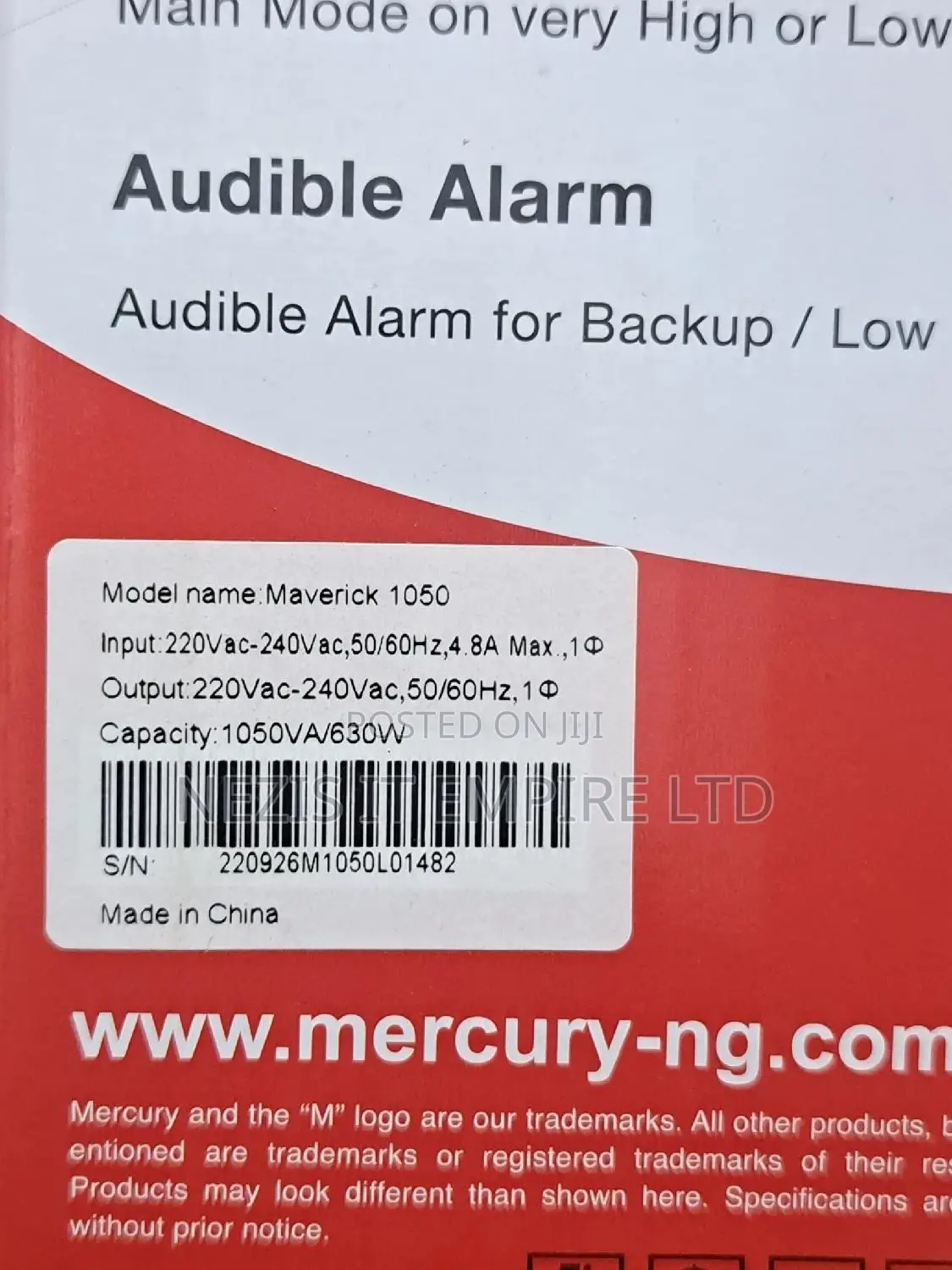 Mercury Ups Maverick 1050