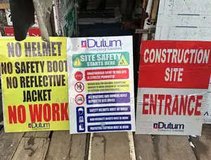 Safey Construction Sign With Company Logo With Reflective