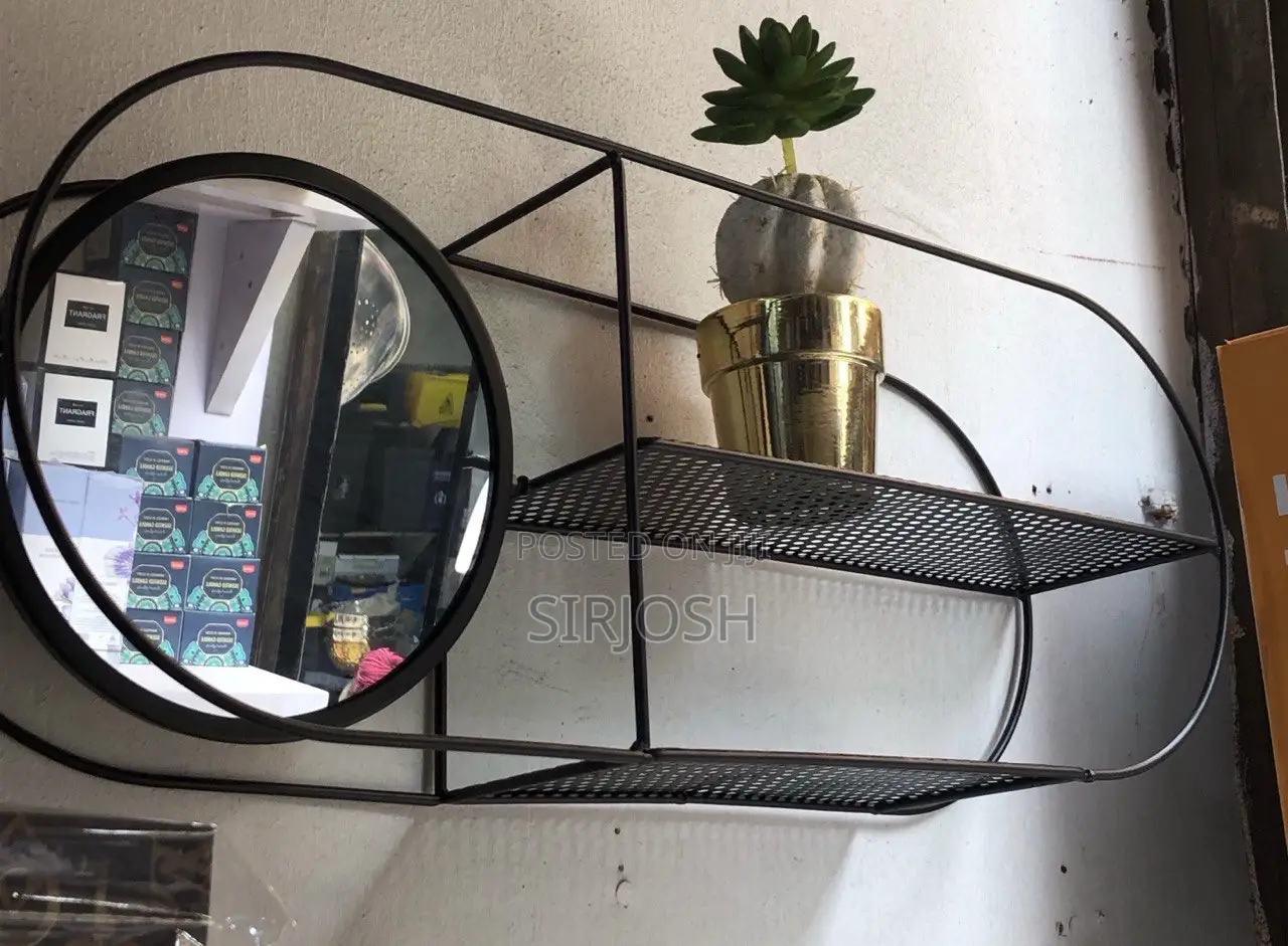 Bathroom Frame Mirror and Shelf