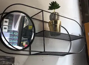 Bathroom Frame Mirror and Shelf