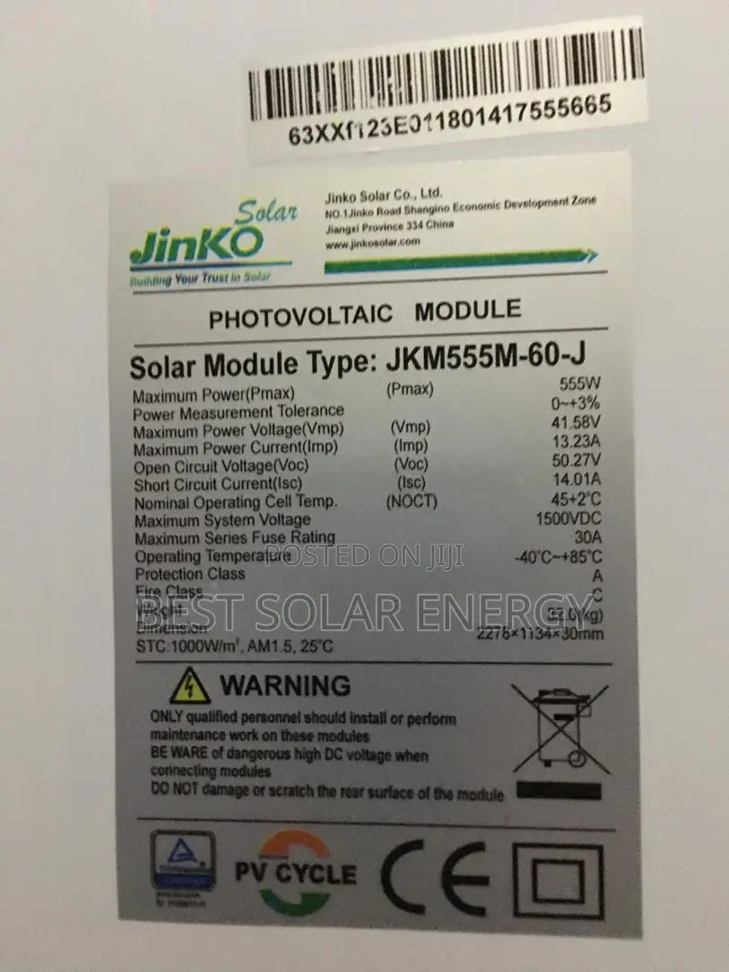 Jinko Panel 550watts 108cell