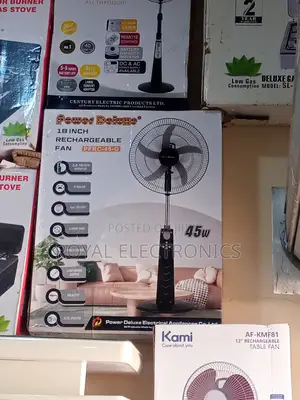 Brand New Power Deluxe 18" Rechargeable Fan With Remote