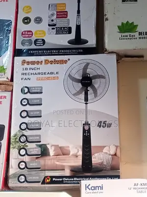 Top Quality Power Deluxe 18" Rechargeable Fan With Remote