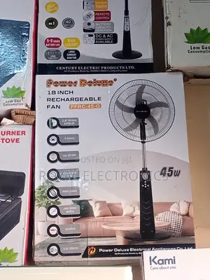 High Quality Power Deluxe 18" Rechargeable Fan With Remote