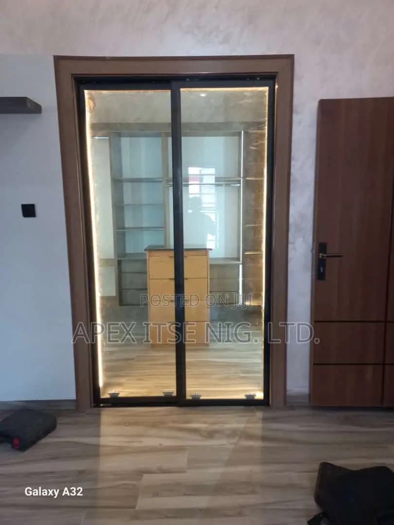 Sliding Door With Black Frame .