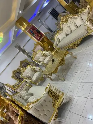 High Classic Turkish Royal Fabric Sofa Chair Complete Set