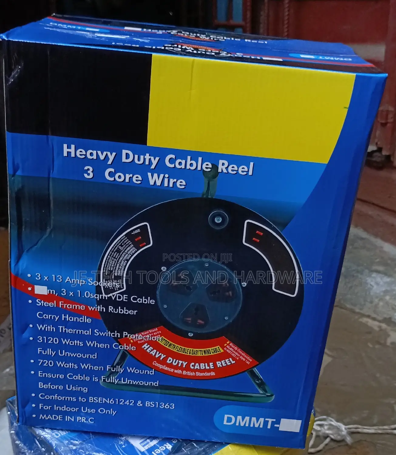 Brilliant 13 AMP 3 Flat Pin Socket Cable Reel 50 MTR