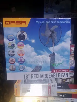 18" Qasa Rechargeable Standing Fan.