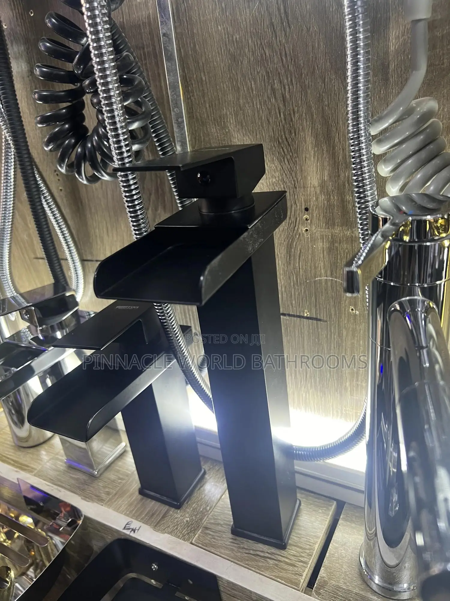 Black Water Fall Long Basin Mixer Tap