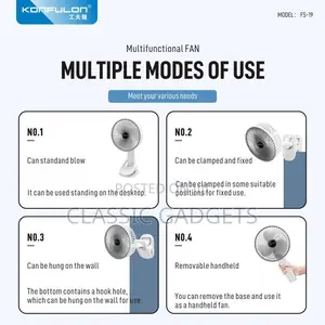 Konfulon Fs-19 Multifunctional Clip on /Hand and Desktop Fan