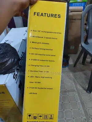 Salpha 8 to 16hours Solar Reachable Fan.