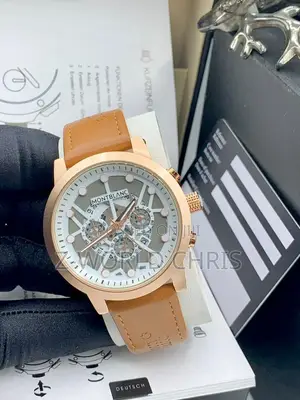 Monthblanc Mens Brown Leather Wristwatch