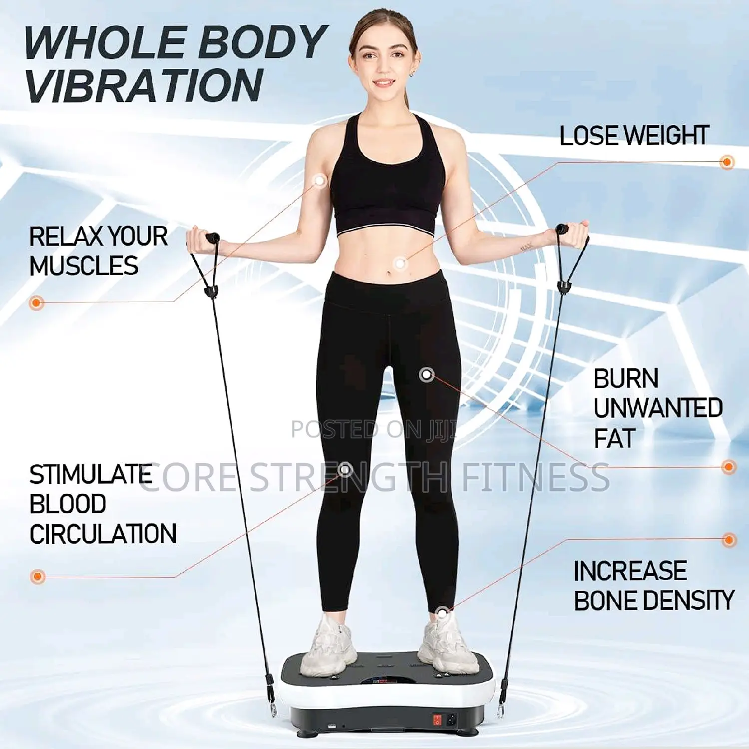 Whole Body Massage Plate, With Resistance Pull Ropes .
