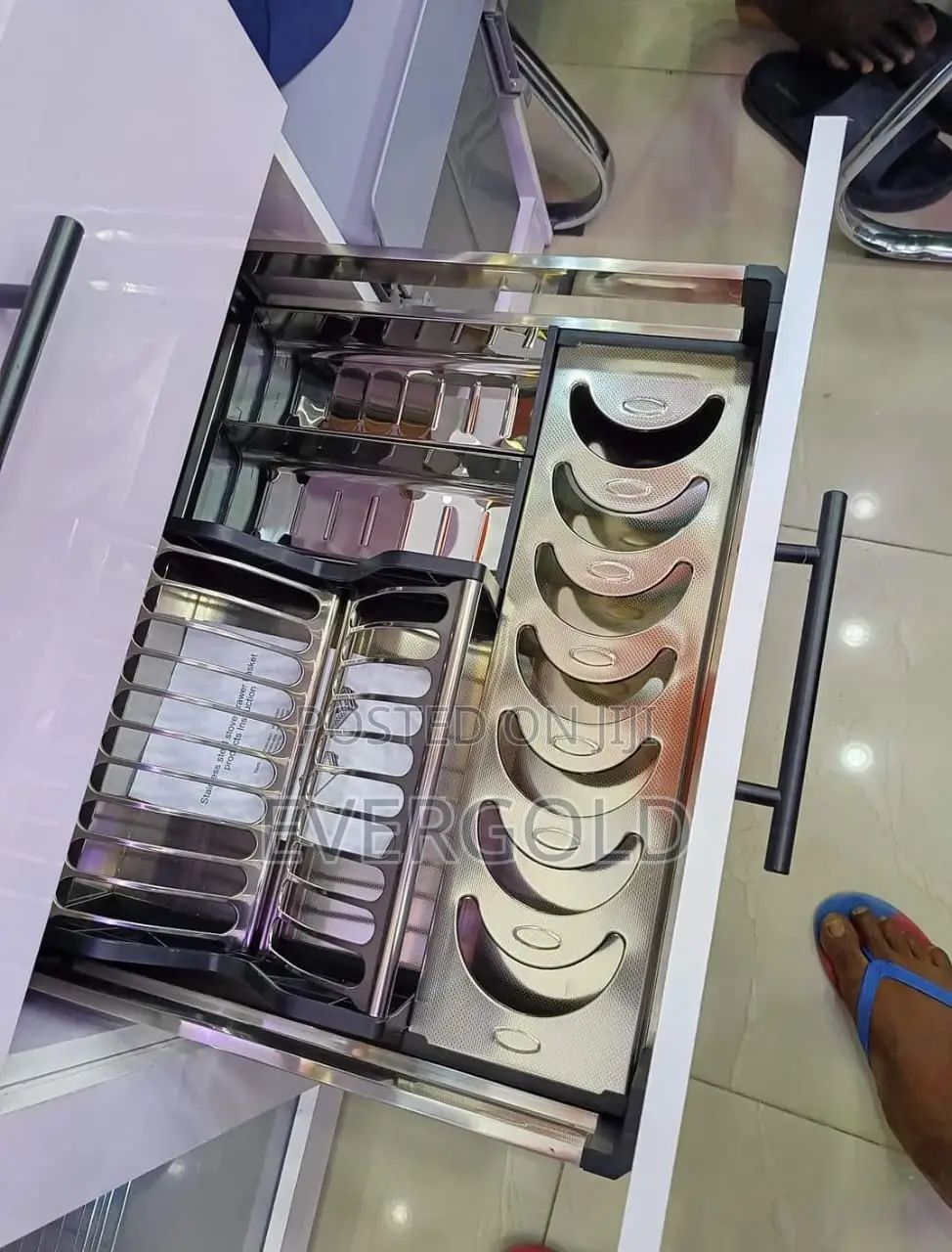 Luxury Plate Rack 80cm Drawer in Built
