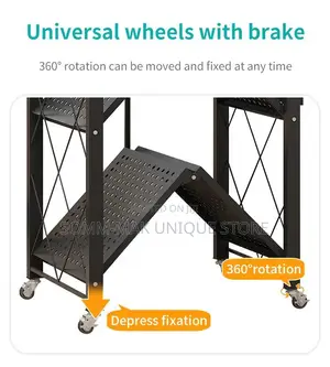5 Step Multipurpose Foldable Storage With Wheel(Metal)