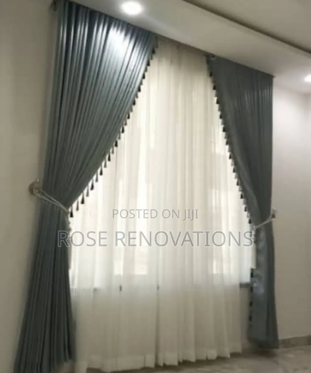 Dark Grey Color Thick Curtains for 4650 Per Yards